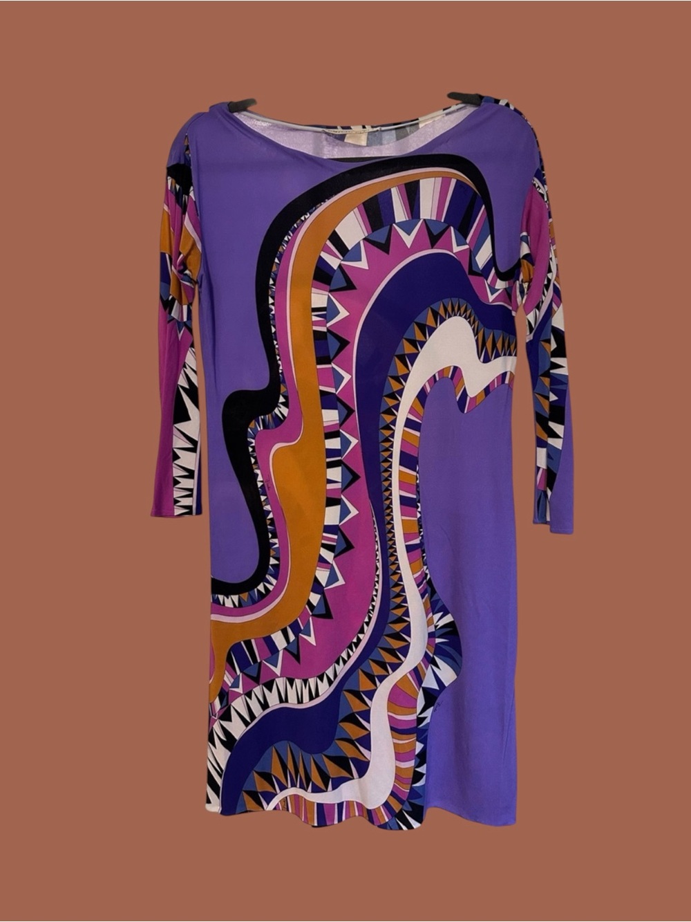Emilio Pucci Purple Multicolor Abstract Print Dress
